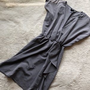 $10 SALE Cinched Gray H&M Dress with Ruffle